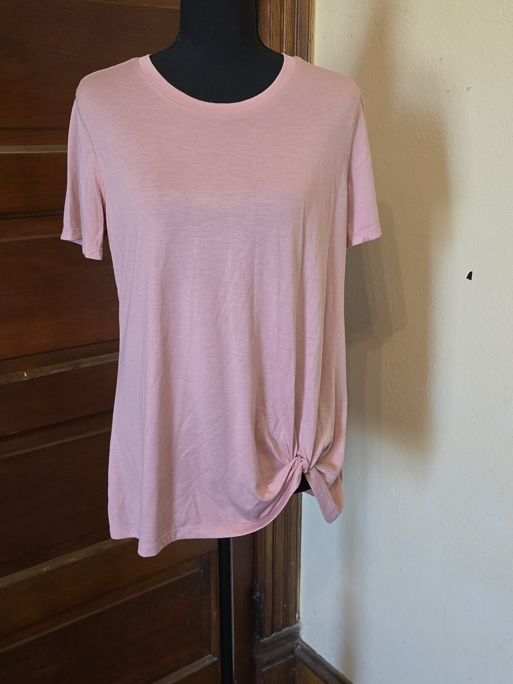 Old Navy Pink Short Sleeve Knot Hem Tee